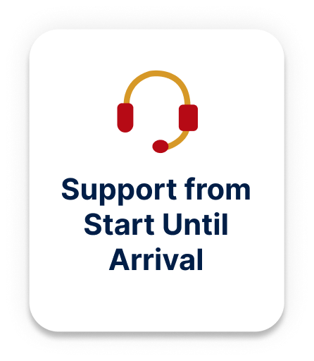Support from start until arrival